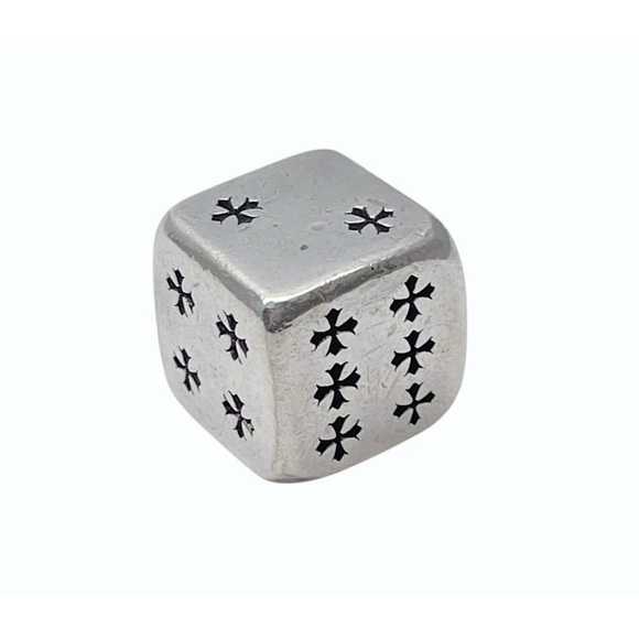 Authentic Chrome Hearts 2015 Christmas Cross Sterling Silver Dice - Picture 5 of 8